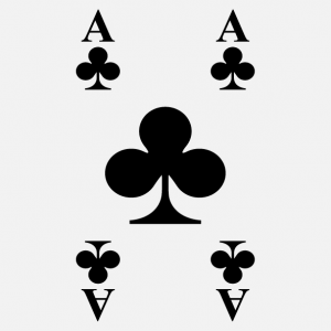 T-shirt game cards. Ace of clubs card to personalize.