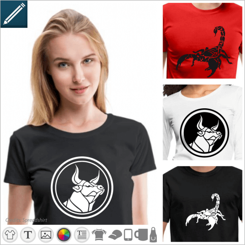 Astrology and zodiac signs t-shirt to personalize online.