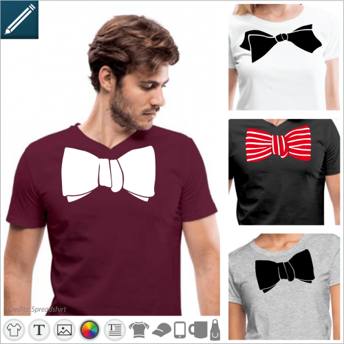 Fake bow ties to personalize and print on t-shirt. Create a fun costume by printing a t-shirt online.