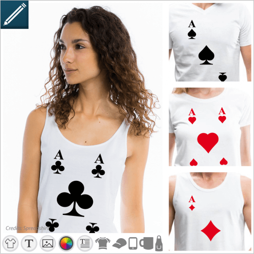 T-shirt card and card games to personalize and print online. Create your Ace of Spades t-shirt in the designer.