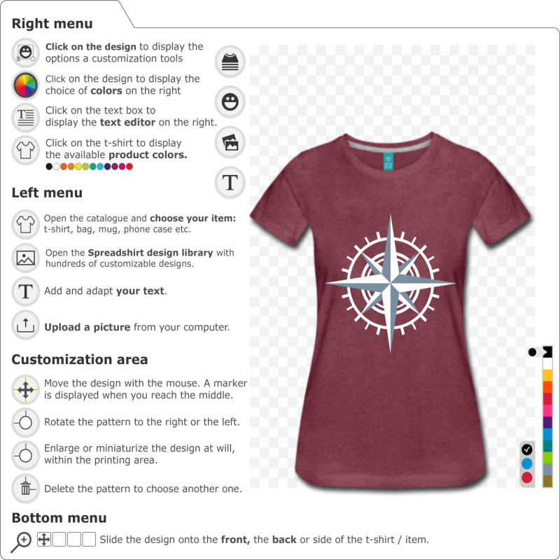 Create your own custom compass t-shirt