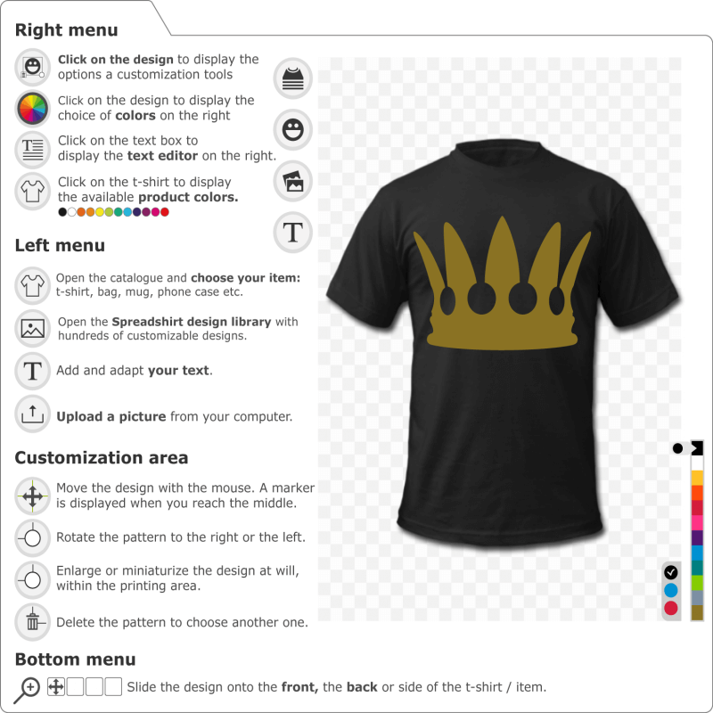 Royal Crown T-shirt to print yourself online