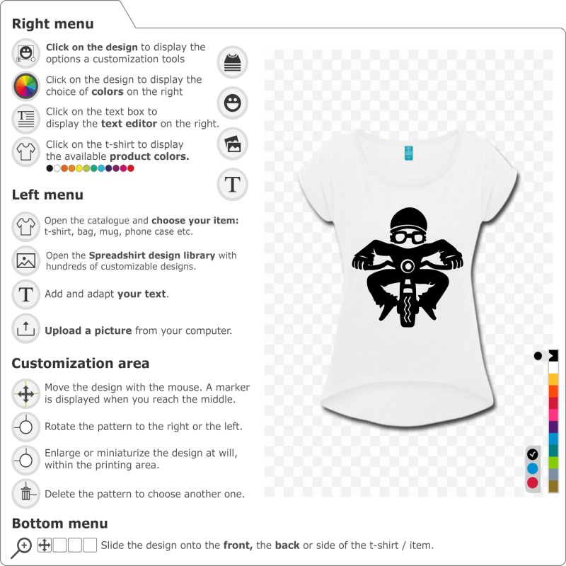 A funny biker t-shirt to create and customize online