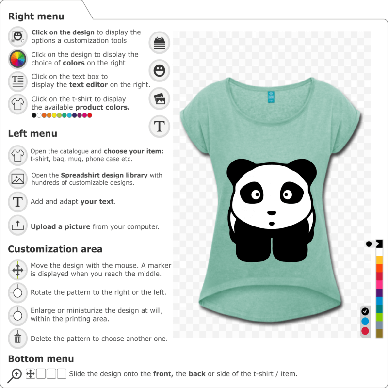 Personalize a panda t-shirt