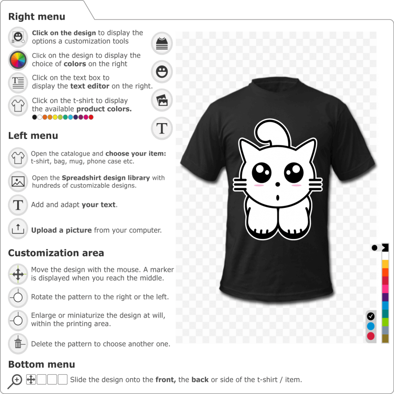Create a kawaii kitten t-shirt