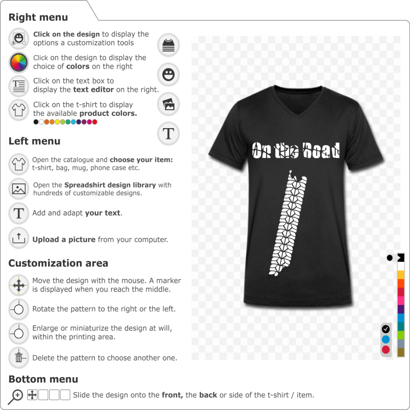 Customize a custom On The Road Moto t-shirt