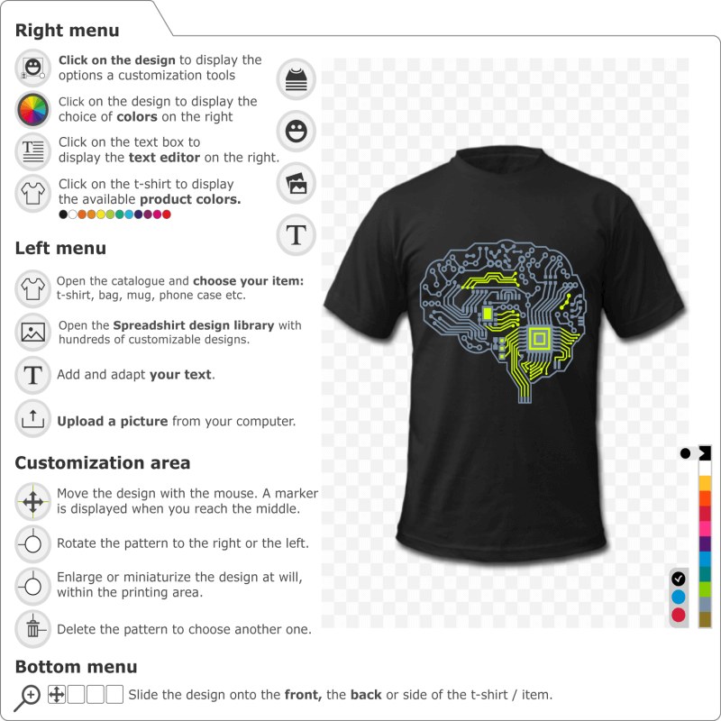 Brain circuit board, nerd design to be printed online