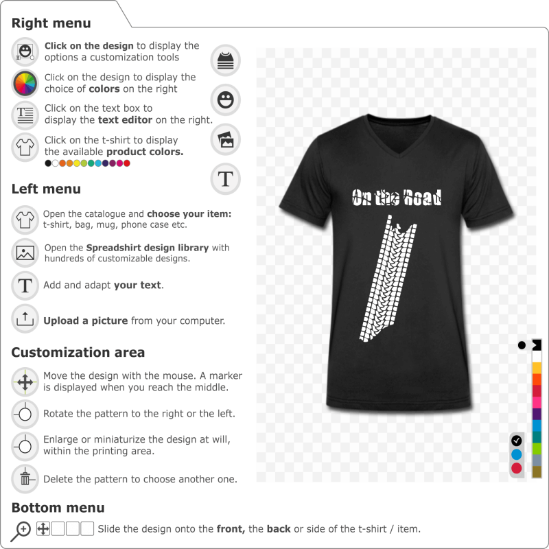 Customize an On the Road car t-shirt to print