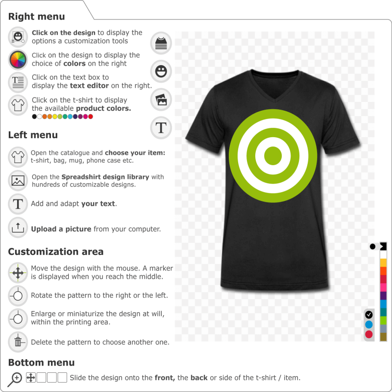 Create a red target t-shirt 