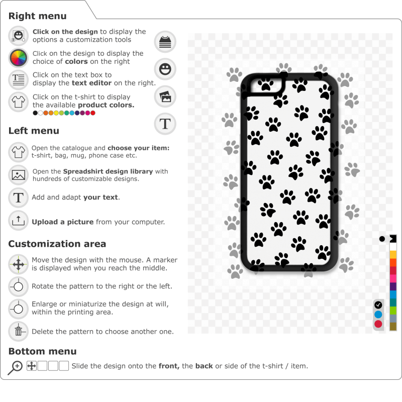 Cute paw prints to print on your phone case. Create an original phone protection.