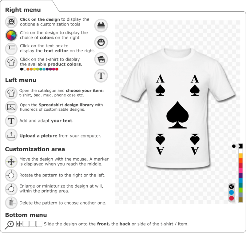 Create an Ace of Spades t-shirt to print 