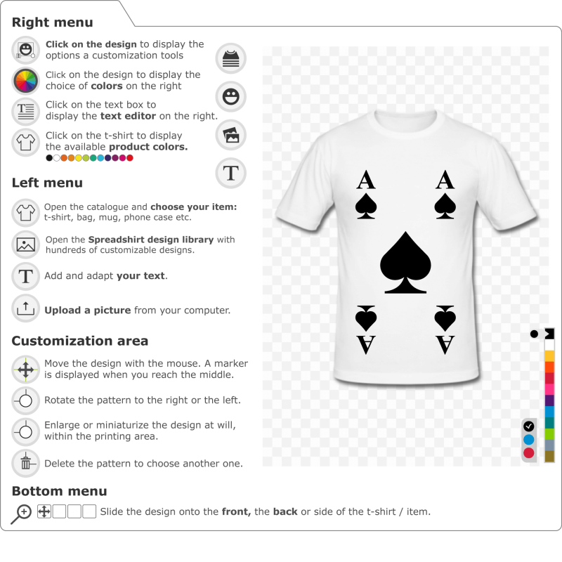Create an Ace of Spades t-shirt to print
