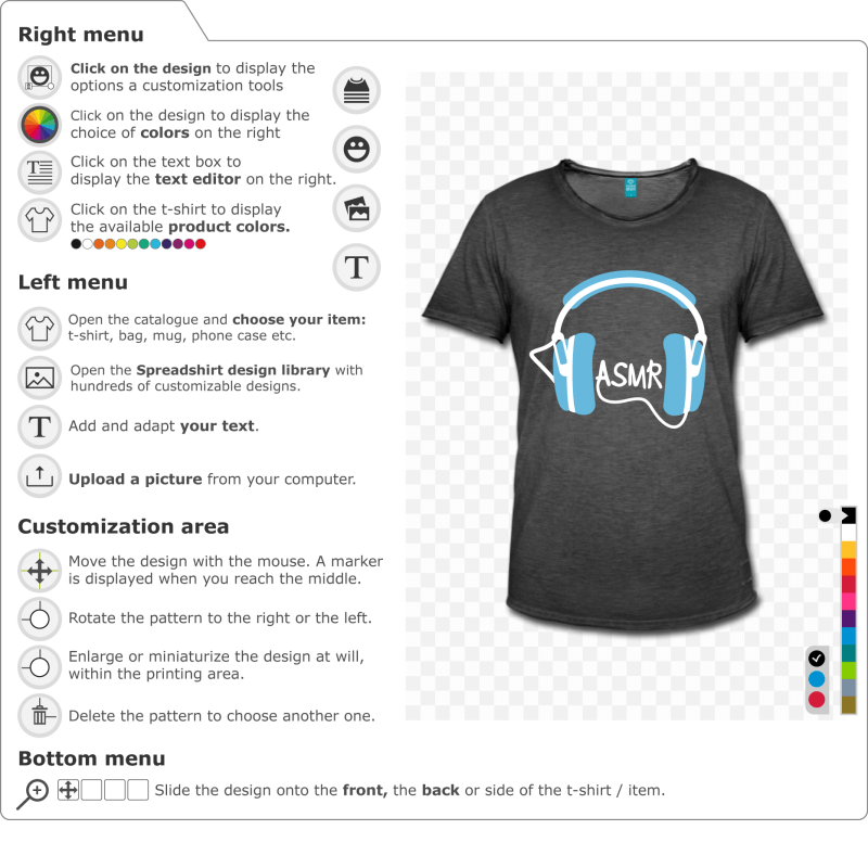 Print an ASMR t-shirt online 