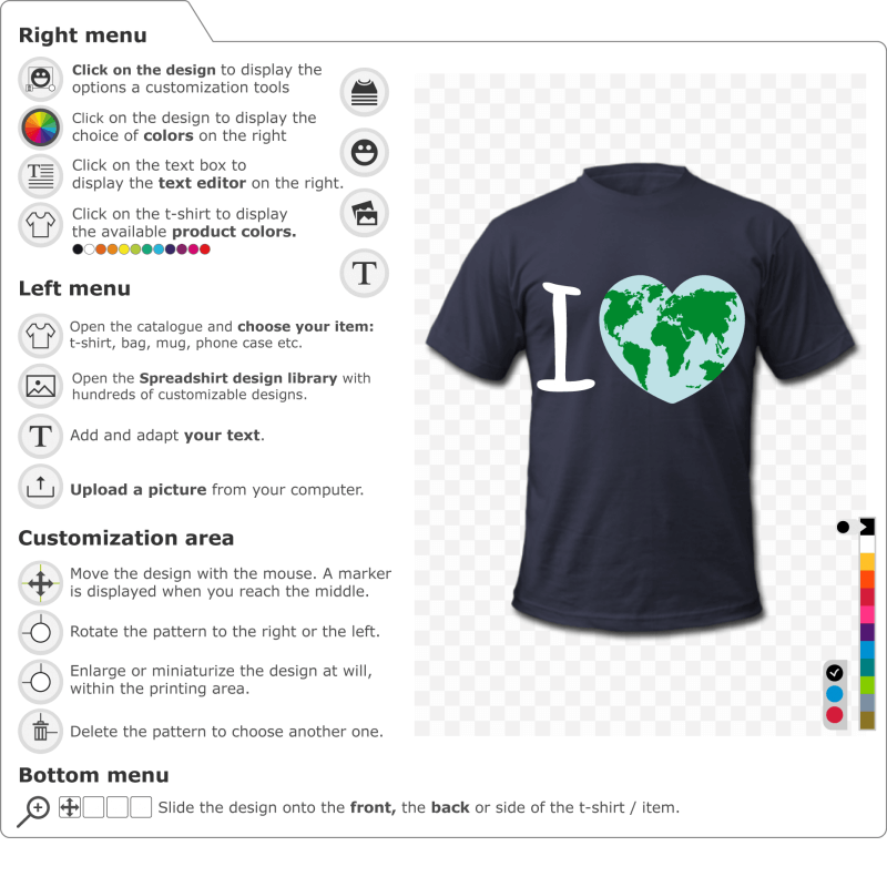 Personalize a Heart Earth t-shirt