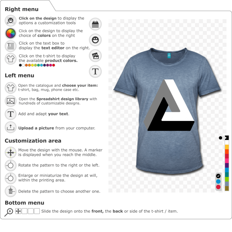 Impossible 3D triangle t-shirt to create and customize online