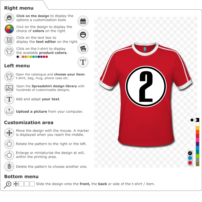 Create a Number 2 custom t-shirt online 