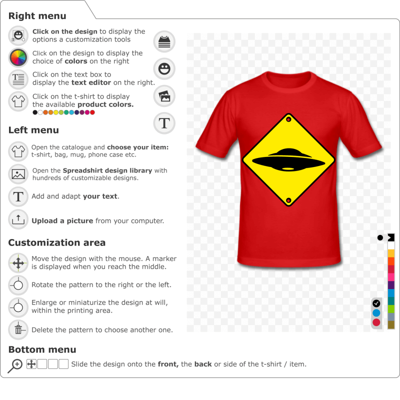 Customize a ufo road sign t-shirt