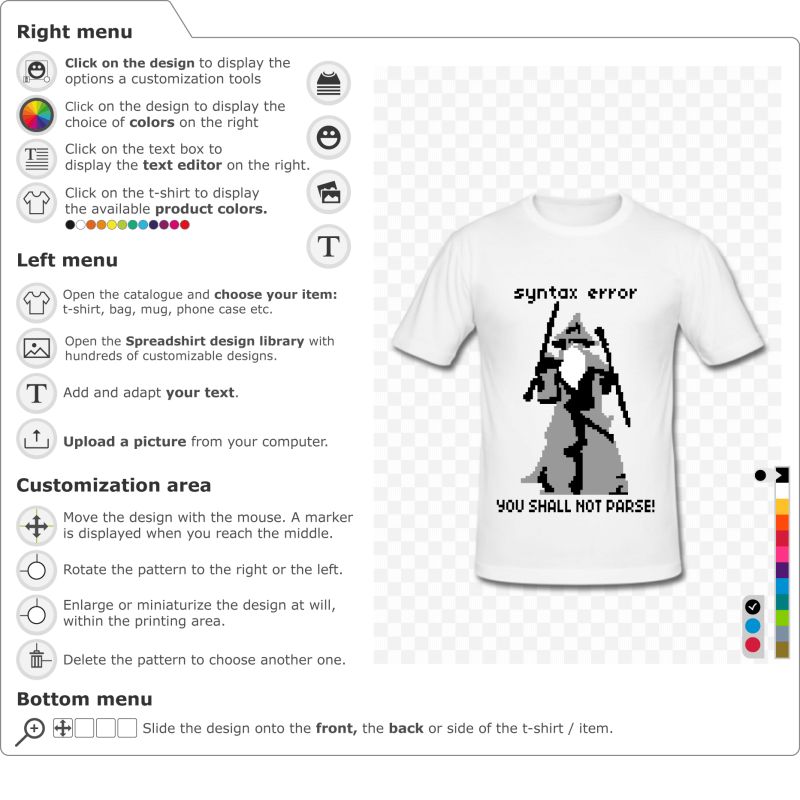 Customize a You shall not pass t-shirt to design online