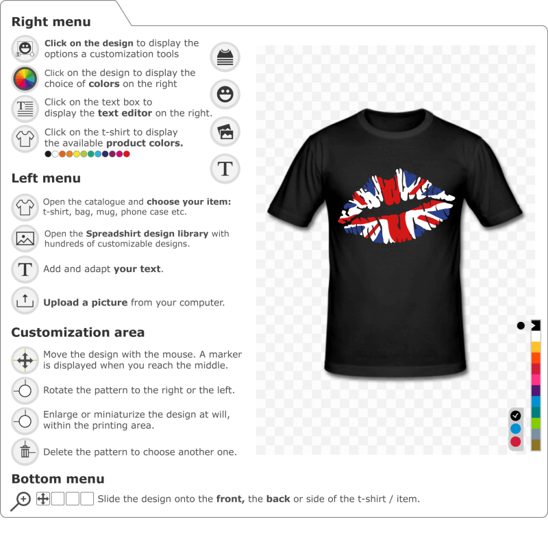 Create a Kiss UK t-shirt, union jack