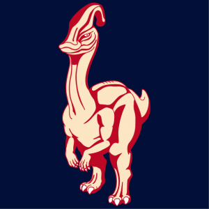 Customizable parasaurolophus t-shirt to be printed online. Duck-billed dinosaur.