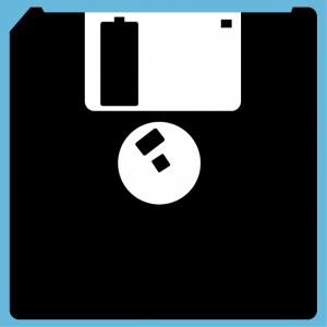 Stylized 3-inch 1 / 4 floppy disk to print online, a computer design and retrogaming.