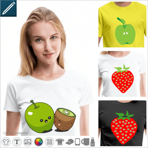Custom fruit t-shirt to print online.