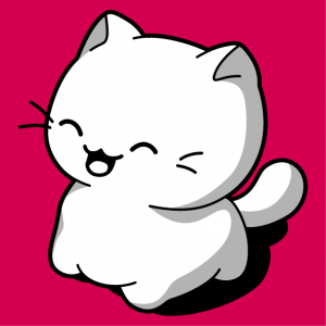 Funny cat with a funny expression to print online. Kawaii cat design.