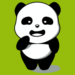 Panda t-shirt designed in kawaii style. 3-colour standing panda to be printed online.
