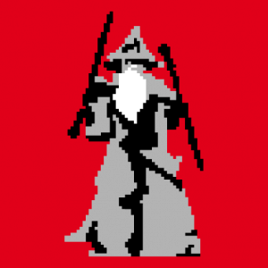 You shall not pass, geek design in pixel art, stylized Moria scene.