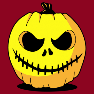 Create your Halloween t-shirt or pumpkin bag for October 31st. Funny pumpkin.