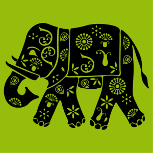 Indian Elephant T-shirt with floral decorations to personalize yourself.