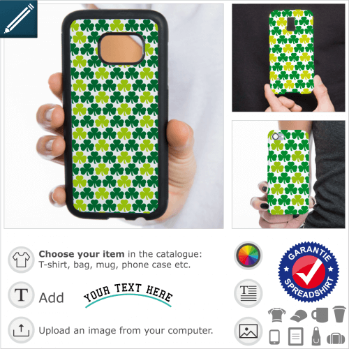 Irish shamrocks case. Shamrocks aligned in a special regular pattern for iPhone case customization.