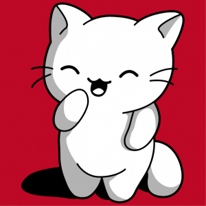 Funny cat in three colors. Create a kawaii t-shirt with this opaque 3-color kitten.