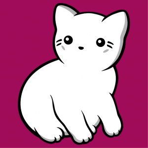 Three color kawaii cat to print on t-shirt.