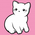 Stylish three-colour cat to print on t-shirt