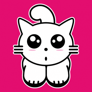 Kitty cat kawaii, cute kitten design three colors