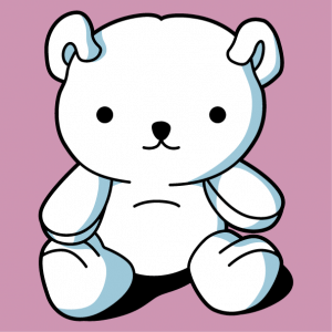 Design kawaii to customize online. Cute teddy bear seated.
