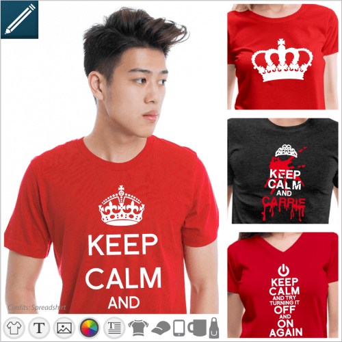 T-shirt keep calm personalized to create. Print your keep calm joke online.