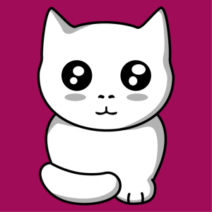 Kitten kawaii 3 colors to print online, a cats and pets design.