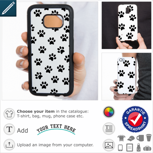 Kitten paws case. Cute kitten paw prints scatterd in an uneven pattern.