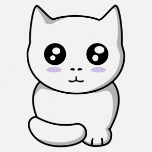 Transparent kawaii kitten, a special design for online printing.
