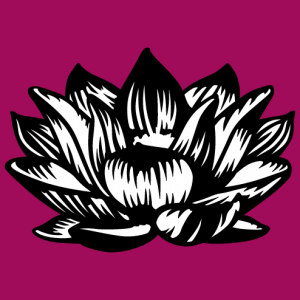 Black and white opaque lotus flower with contrasting lines. A special floral and decorative design for t-shirt printing.