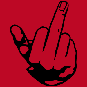 finger to personalize. fuck you gesture, middle finger, design for men to print on t-shirt.