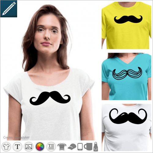 Print your mustache t-shirt online with a special moustache design printed on t-shirt, cup, etc.