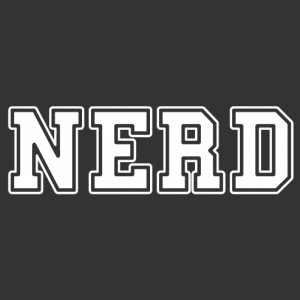 Nerd T-shirt, nerd is written in large thick capital letters to customize.