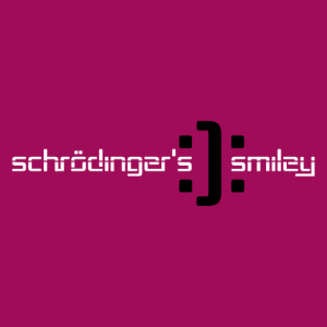 Schrdinger, smiley:): geek joke and science design.