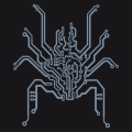 Spider drawn in printed circuit lines. Personalize your t-shirt.