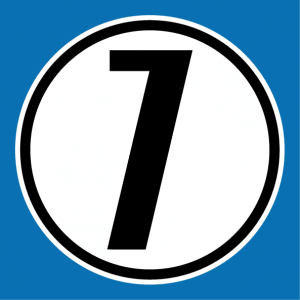 Print your personalized number 7 t-shirt with this number 7 on an opaque round background.