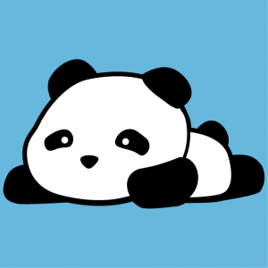 Funny panda t-shirt to personalize online. Little panda kawaii lying on his stomach.