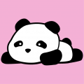 Panda kawaii t-shirt. Panda lying on his stomach. 2-colour design to be printed online.